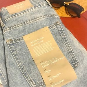 NWT EVERLANE Curvy 90s Cheeky Straight Jean Vintage Blue Size 28